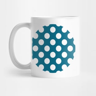 Lunares Blancos Fondo Azul Estilo Flamenco Mug